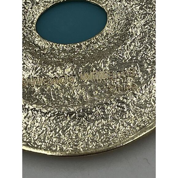 Wendy Williams Oval Shape Blue Turquoise Crescents 17" Statement Necklace NWOT - Picture 4 of 14